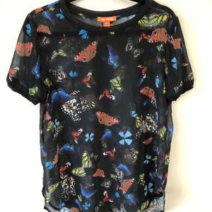 Joe Fresh butterfly sheer t-shirt